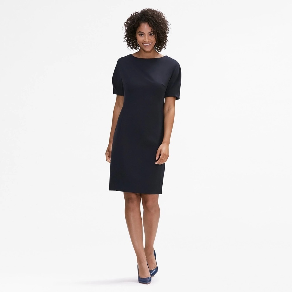 MM.LaFleur Black Short-Sleeve Shift Dress – Size 6